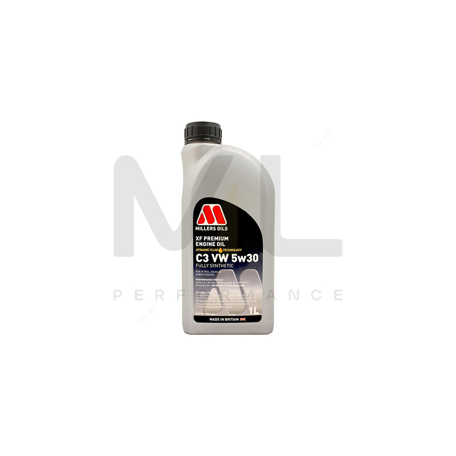 Millers Oils XF Premium C3 VW 5W-30 Fully Synthetic Engine Oil 1l | Engine Oil | ML Car Parts UK | ML Performance