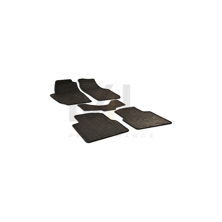 WALSER 50512 Floor mat set for SKODA Roomster (5J) Elastomer, Front and Rear, Quantity: 5, Black | ML Performance Car Parts