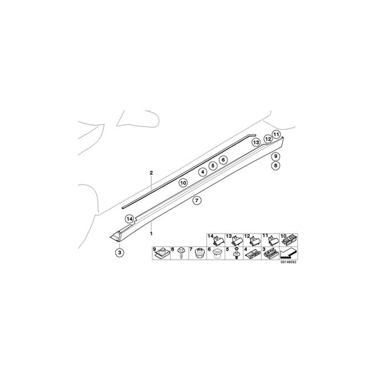 Genuine BMW 51717148546 E65 Door Sill Cover, Primed Right (Inc. 740i, 745d & Alpina B7) | ML Performance UK