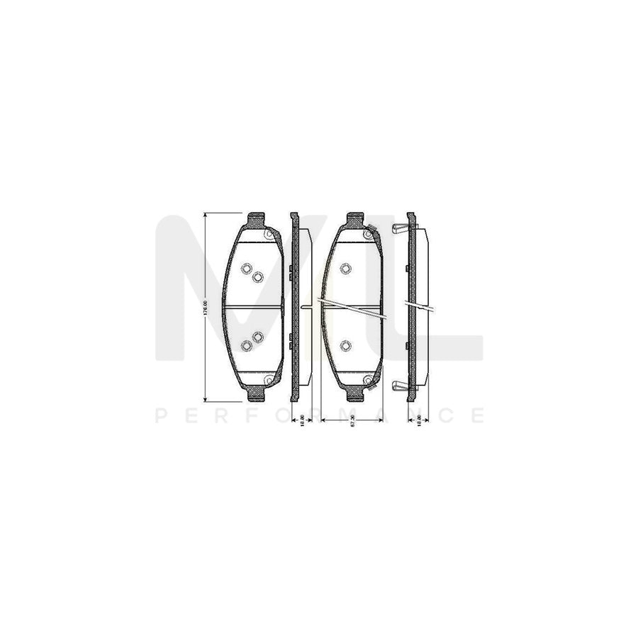 Bosch 0986Tb3027 Brake Pad Set Excl. Wear Warning Contact, With Accessories  | ML Performance Car Parts