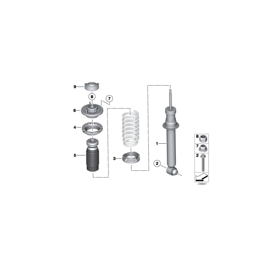 Genuine BMW 33526789616 F13 F13 Spring Strut, Rear (Inc. 640d & 640i) | ML Performance UK Car Parts