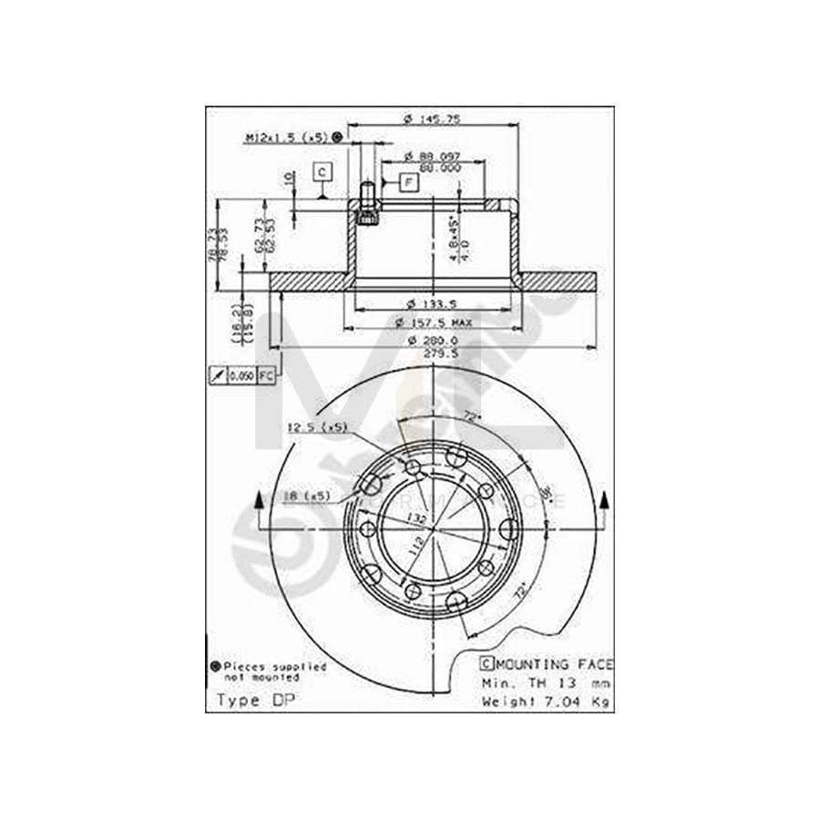 BREMBO 08.3959.20 Brake Disc Solid, with bolts/screws | ML Performance Car Parts