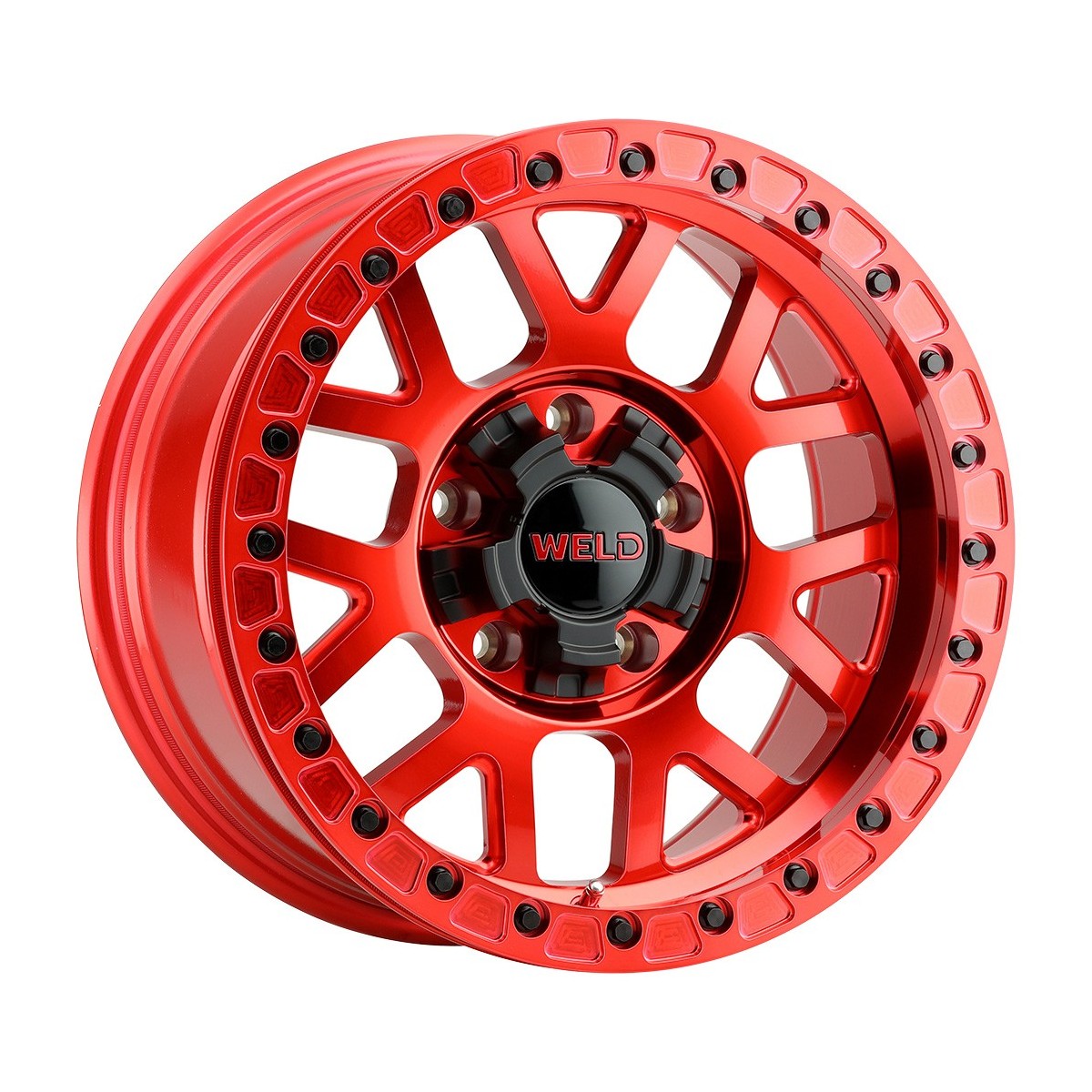 Weld W90570057450 Cinch Beadlock W905 Wheel 17x10 5x127 ET-24 BS4.5 Candy Red - Red
