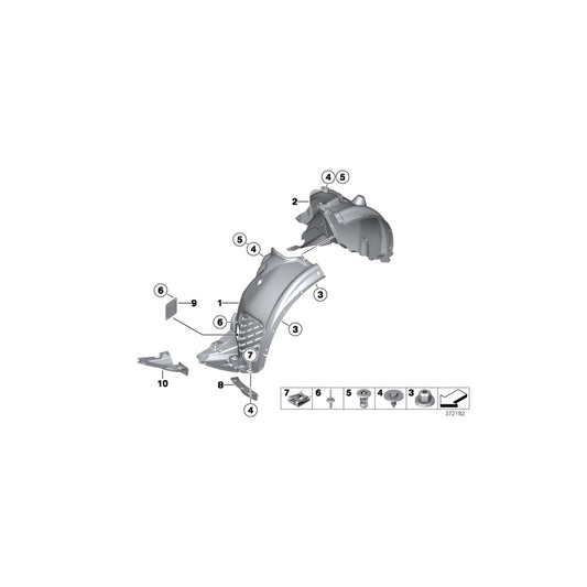 Genuine BMW 51717484140 F25 F26 Wheel Arch Cover, Front Section, Rgt Frt (Inc. X3 28dX, X3 20i & X4 20dX) | ML Performance UK