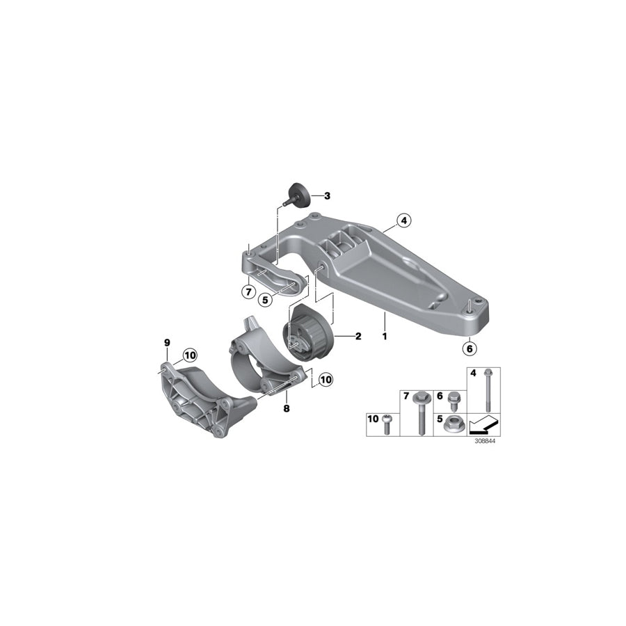 Genuine BMW 22316874818 F15 F16 F25 Transmission Mounting Bracket, Rear (Inc. X5 25d, X3 18d & X6 35i) | ML Performance UK