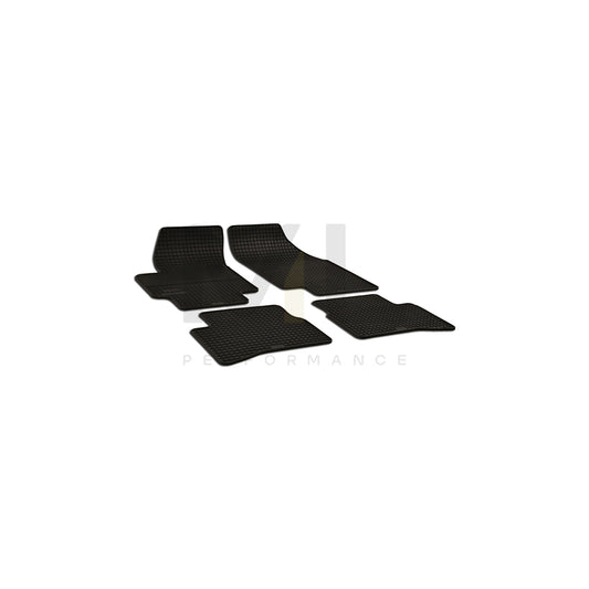 WALSER 50371 Floor mat set for KIA RIO Elastomer, Front and Rear, Quantity: 4, Black | ML Performance Car Parts
