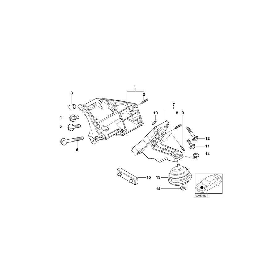 Genuine BMW 22127832833 E52 Engine Support, Left (Inc. Alpina V8 & Z8) | ML Performance UK