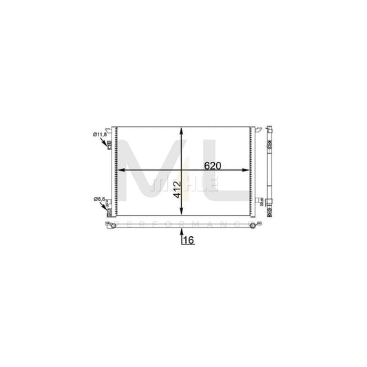 MAHLE ORIGINAL AC 411 000S Air conditioning condenser without dryer | ML Performance Car Parts