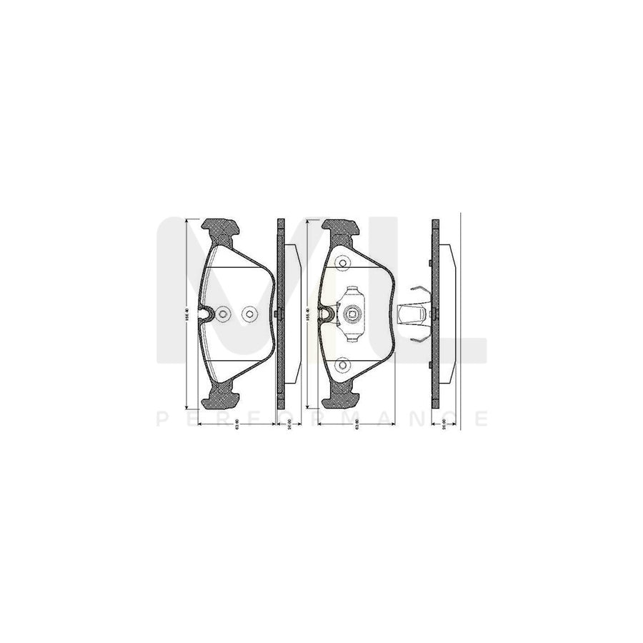 Bosch 0986Tb2435 Brake Pad Set Excl. Wear Warning Contact, With Accessories  | ML Performance Car Parts