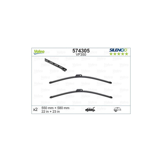 Valeo Silencio Flat Blade Set, Silencio X.Trm 574305 Wiper Blade For Audi A4 | ML Performance UK Car Parts