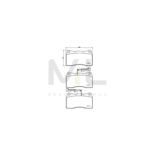 Hella 8DB 355 012-291 Brake Pad Set With Integrated Wear Warning Contact | ML Performance Car Parts