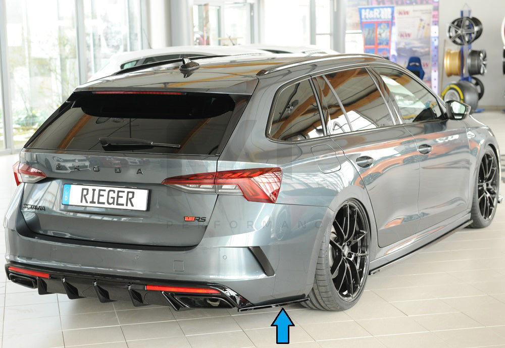 Rieger 00088256 Skoda NX Octavia RS Rear Side Splitter 7 | ML Performance UK Car Parts