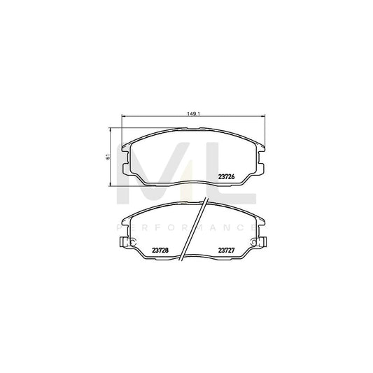 Hella 8DB 355 010-861 Brake Pad Set With Acoustic Wear Warning | ML Performance Car Parts