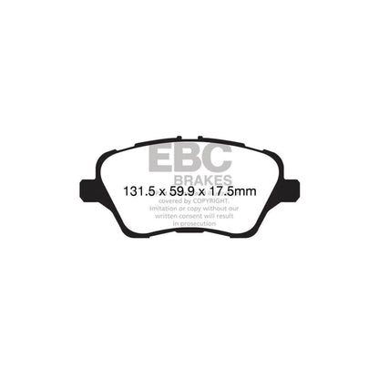 EBC PD01KF1686 Ford Fiesta Greenstuff Front Brake Pad & Plain Disc Kit  - ATE Caliper 2 | ML Performance UK Car Parts