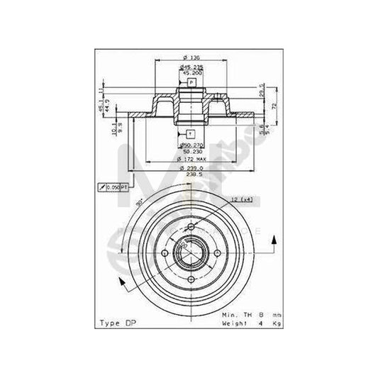 BREMBO 08.5653.10 Brake Disc for HONDA PRELUDE Solid | ML Performance Car Parts