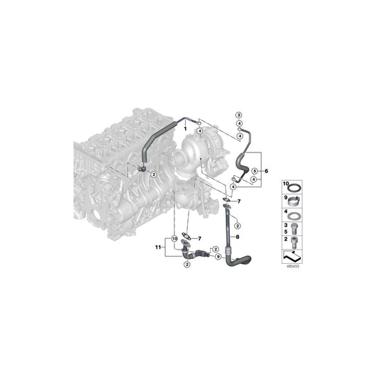 Genuine BMW 11428472393 F48 F39 Oil Pipe (Inc. X1 25dX & X2 25dX) | ML Performance UK Car Parts