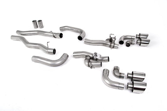 MillTek SSXBM1185 BMW F91 F92 M8 OPF/GPF Back System with valved Rear Silencer Bypass & GT-115 Polished Trims