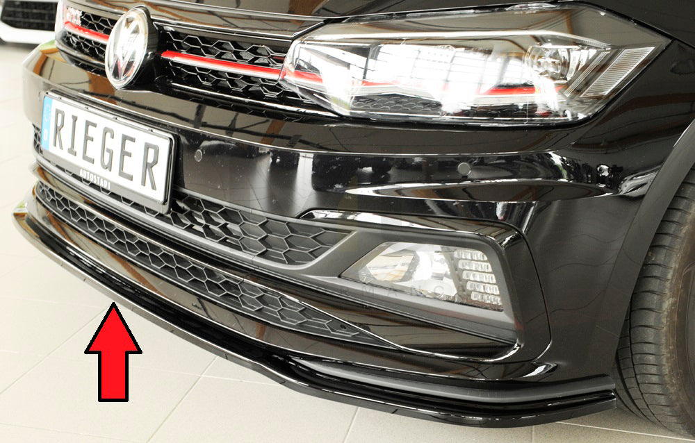 Rieger 00088167 VW Polo AW Front Splitter (Inc. Polo AW GTI) 1 | ML Performance UK Car Parts