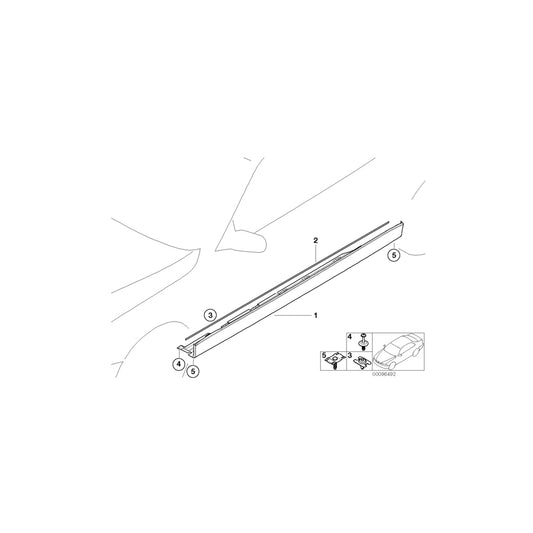 Genuine BMW 51718242715 E38 Left Door Sill Cover SCHWARZ (Inc. 750iLP, 728iL & 750iL) | ML Performance UK