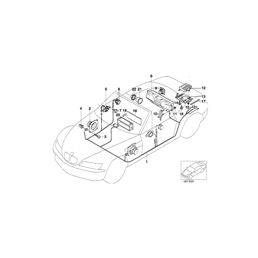 Genuine BMW 61128401988 E36 Audio Wiring Harness Hifi (Inc. Z3 2.8, Z3 3.0i & Z3 1.8) | ML Performance UK Car Parts