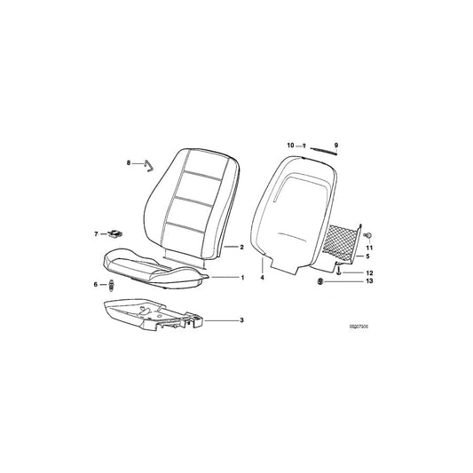 Genuine BMW 52108166188 E36 Seat Pan, Right KLASSISCHROT (Inc. 320i, 325td & 323i) | ML Performance UK Car Parts