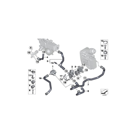Genuine BMW 11538515080 F11 F15 F25 Coolant Hose (Inc. 520d ed, 520d & X5 25dX) | ML Performance UK Car Parts