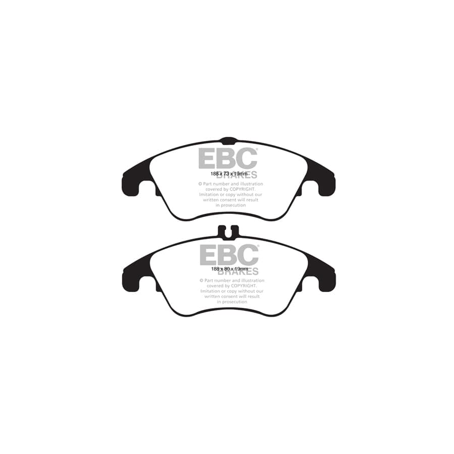EBC PD02KF311 Mercedes-Benz W/S204 Redstuff Front Brake Pad & Plain Disc Kit 2 | ML Performance UK Car Parts