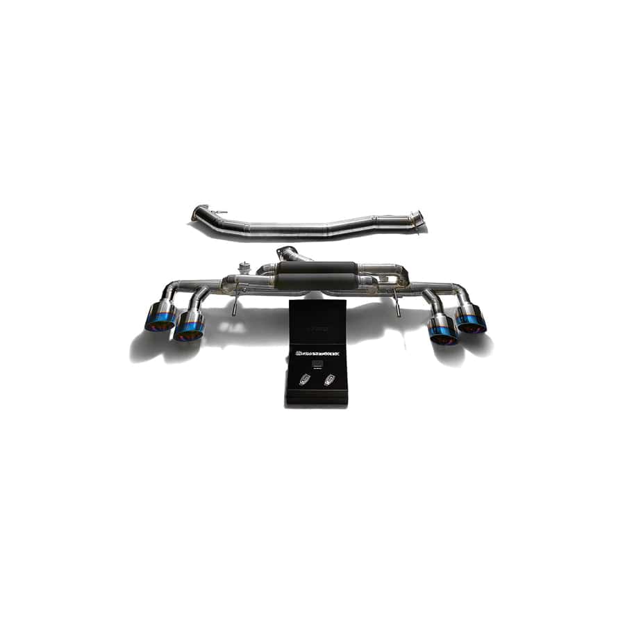 Armytrix NI35T-QT11B Titanium Valvetronic 90mm Exhaust System Nissan GT-R R35 2009-2021 with Quad Blue Coated 5" | ML Performance UK UK Car Parts