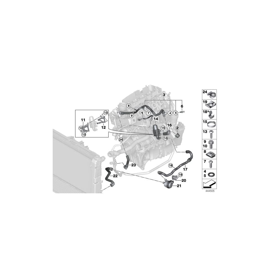 Genuine BMW 11538514442 F25 F26 Hose For Electric Coolant Pump - Changeover valve (Inc. X3 18d, X4 20dX & X3 20dX) | ML Performance UK Car Parts