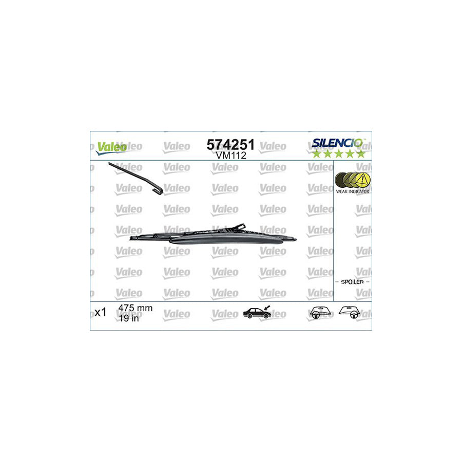 Valeo Silencio Conventional Single 574251 Wiper Blade | ML Performance UK Car Parts
