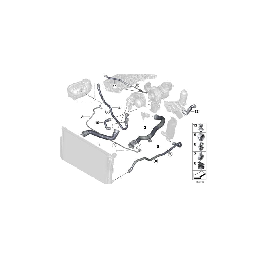 Genuine BMW 11538514063 F30 F32 F23 Hose, Turbocharger-Coolant Pump (Inc. 425d, 125d & 325d) | ML Performance UK Car Parts