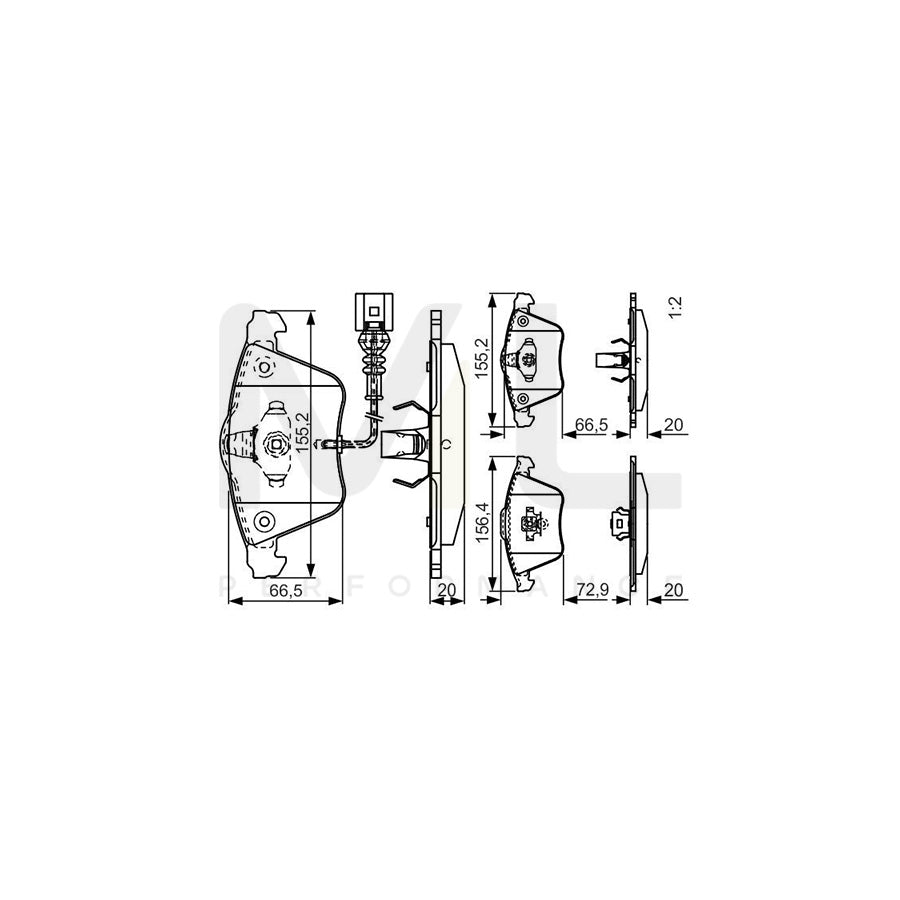Bosch 0986Tb3196 Brake Pad Set With Integrated Wear Sensor  | ML Performance Car Parts