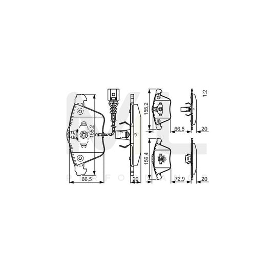 Bosch 0986Tb3196 Brake Pad Set With Integrated Wear Sensor  | ML Performance Car Parts