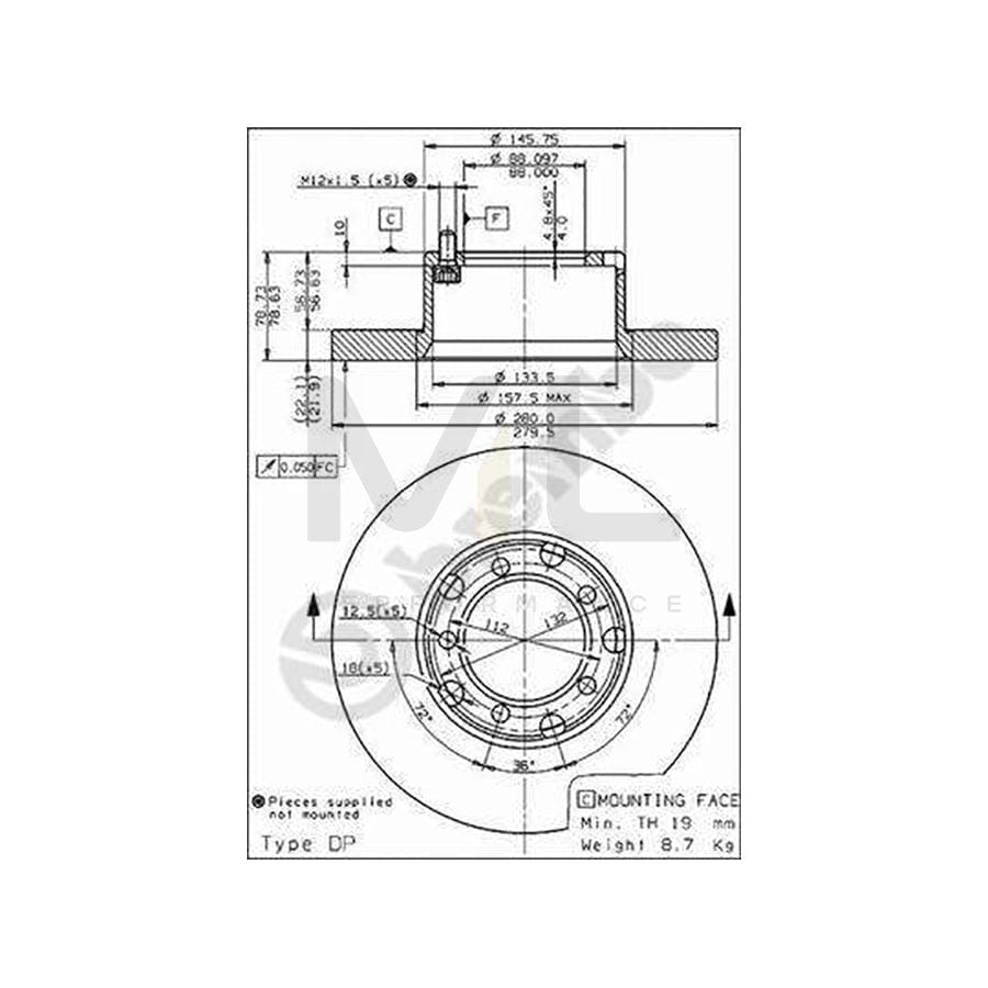 BREMBO 08.6923.20 Brake Disc Solid, High-carbon | ML Performance Car Parts