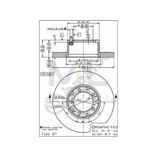 BREMBO 08.6923.20 Brake Disc Solid, High-carbon | ML Performance Car Parts