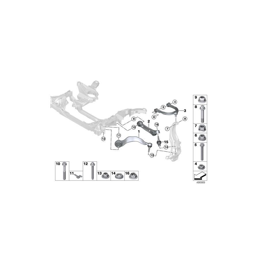 Genuine BMW 31106861165 G30 G31 Left Tension Strut With Rubber Mounting (Inc. 530iX, 540iX & 540dX) | ML Performance UK