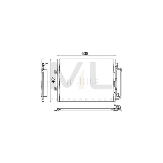 MAHLE ORIGINAL AC 641 000S Air conditioning condenser for RENAULT TWINGO with dryer | ML Performance Car Parts