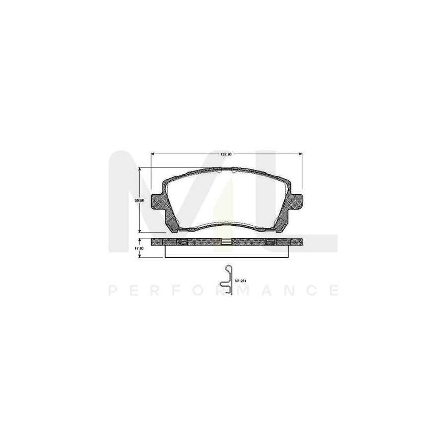 Bosch 0986Tb2327 Brake Pad Set Excl. Wear Warning Contact, With Accessories  | ML Performance Car Parts