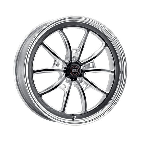 Weld 80MB8070B37A S80 Wheel 18x7 5x4.75 ET-8 BS3.7 Black Center - Polished Shell