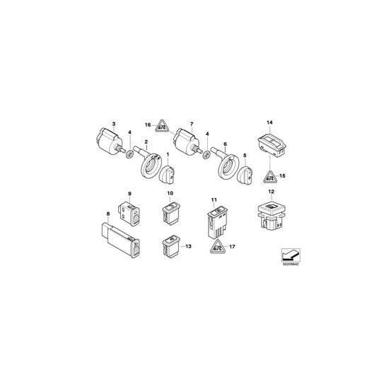 Genuine BMW 61318363687 E39 Switch Fog Tail Light (Inc. 520d, 525d & 525td) | ML Performance UK Car Parts