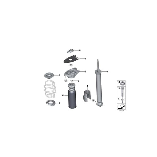 Genuine BMW 33506888464 F39 Shock Absorber, Rear (Inc. X2 20dX, X2 18dX & X2 25iX) | ML Performance UK Car Parts