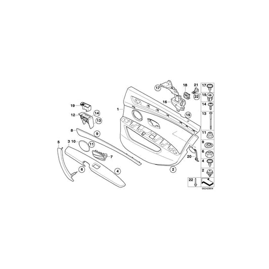 Genuine BMW 51428043425 E60 E61 Door Lining Cloth Rear Left ANTHRAZIT (Inc. 530xd, 525xi & 535xi) | ML Performance UK Car Parts