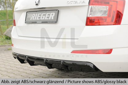Rieger 00099292 Skoda 5E Octavia Rear Diffuser 2 | ML Performance UK Car Parts