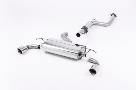 MillTek SSXFD043 Ford Focus Resonated Cat-Back Exhaust with 100mm Jet Polished Trims