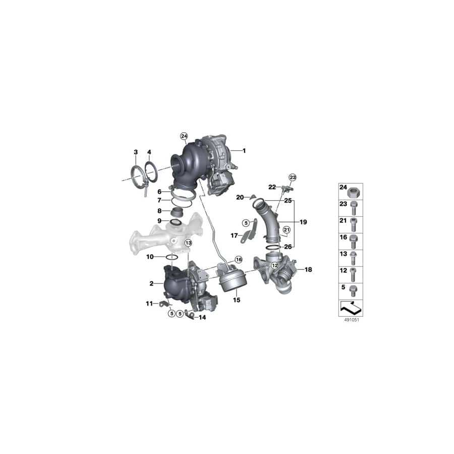 Genuine BMW 11658513579 F48 F39 Support Bracket For Turbocharger (Inc. X1 25dX & X2 25dX) | ML Performance UK Car Parts