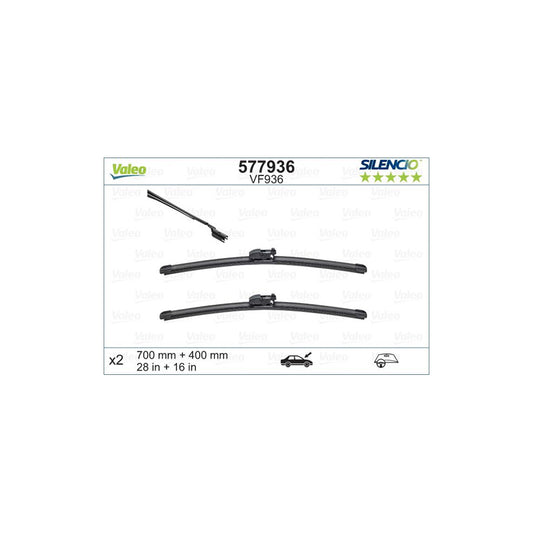 Valeo Silencio Flat Blade Set 577936 Wiper Blade For Toyota Prius | ML Performance UK Car Parts