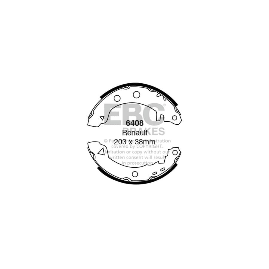 EBC 6408 Citroen Renault Rear Brake Shoes - Bendix Caliper 1 | ML Performance UK Car Parts