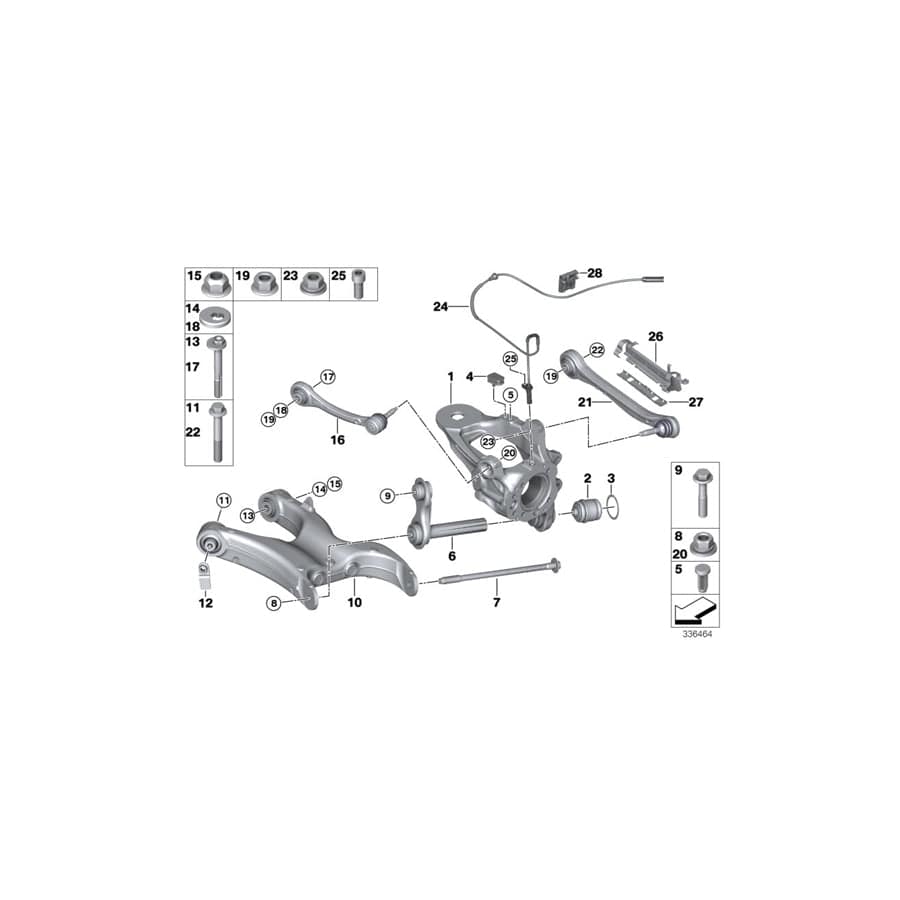 Genuine BMW 33506776385 E70 F15 E71 Knurled Bolt D=6,8 / L=18 (Inc. Hybrid X6, X6 40dX & X6 50iX 4.0) | ML Performance UK Car Parts