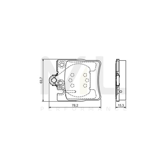 Bosch 0986495081 Brake Pad Set With Anti-Squeak Plate, With Mounting Manual BP1495 | ML Performance Car Parts