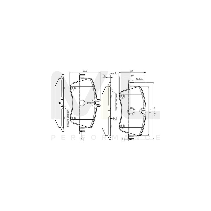 Bosch 0986Tb2814 Brake Pad Set Excl. Wear Warning Contact, With Bolts, With Accessories  | ML Performance Car Parts